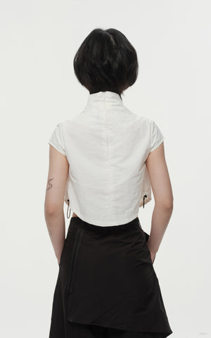 1. "PETALS" Wind/Oil/Water Proof Crop Top - Cream White