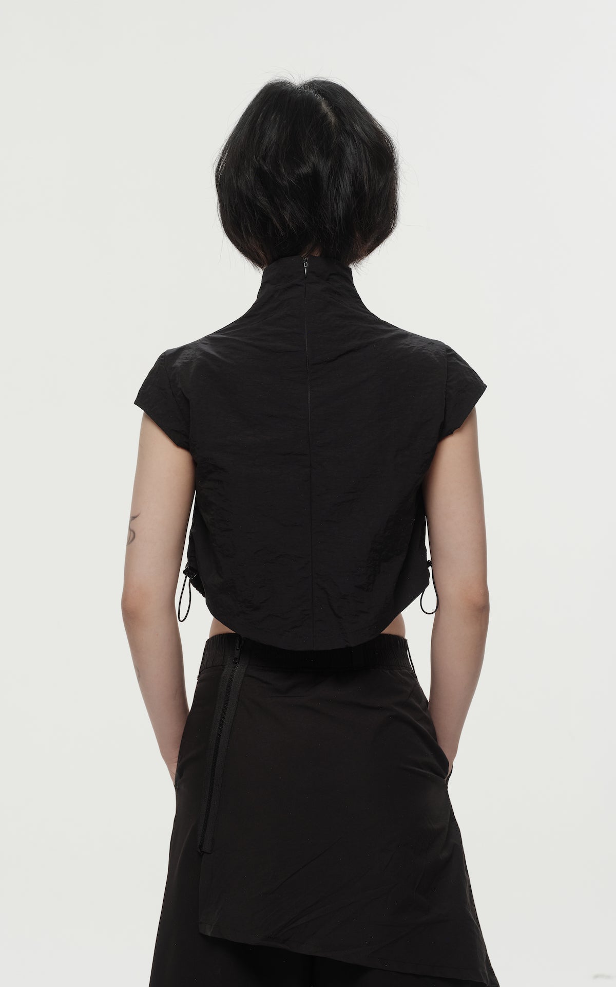 1. "PETALS" Wind/Oil/Water Proof Crop Top - Black