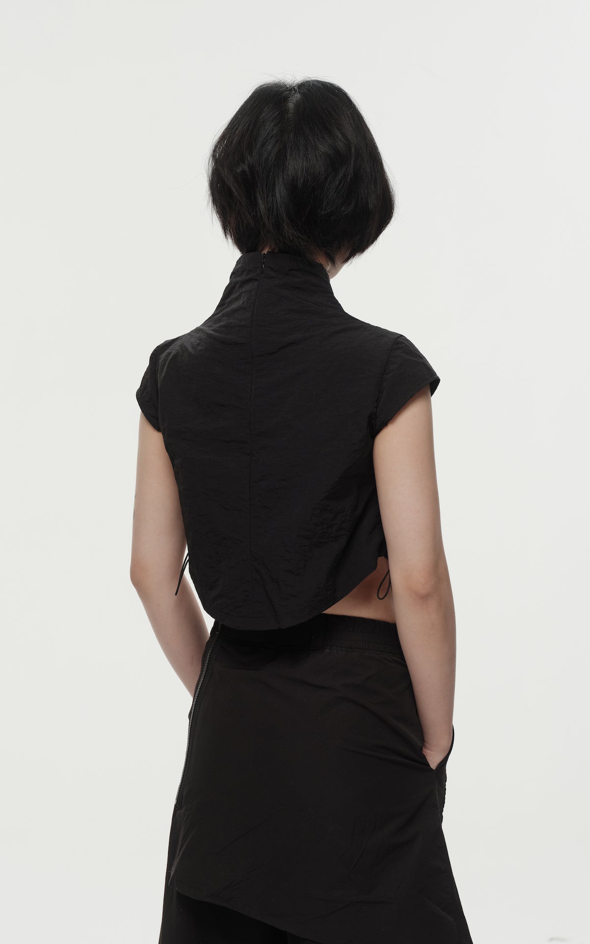 1. "PETALS" Wind/Oil/Water Proof Crop Top - Black