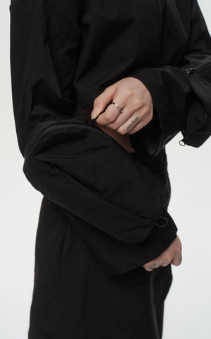 1. "REI" 3L Waterproof Cropped Jacket with Removable Bag