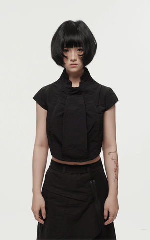 1. "PETALS" Wind/Oil/Water Proof Crop Top - Black