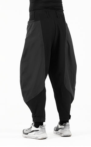 Yohji Yamamoto POUR HOMME Cotton Balloon Pants (Trousers) Black 3 | PLAYFUL