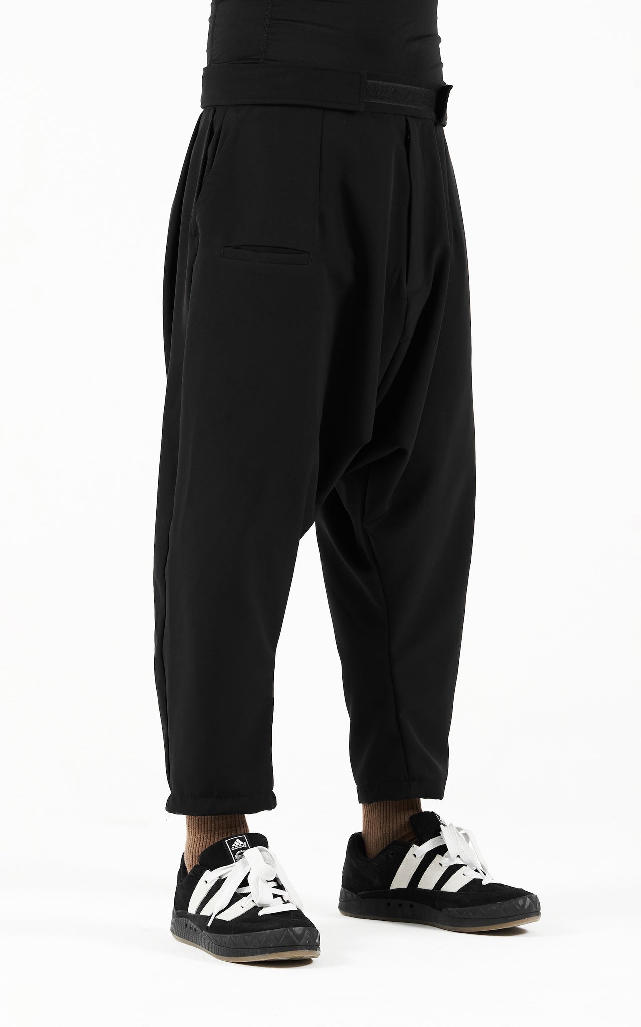 1. "CAPACIOUS" 4 Way Stretch Drop Crotch Crop Pants