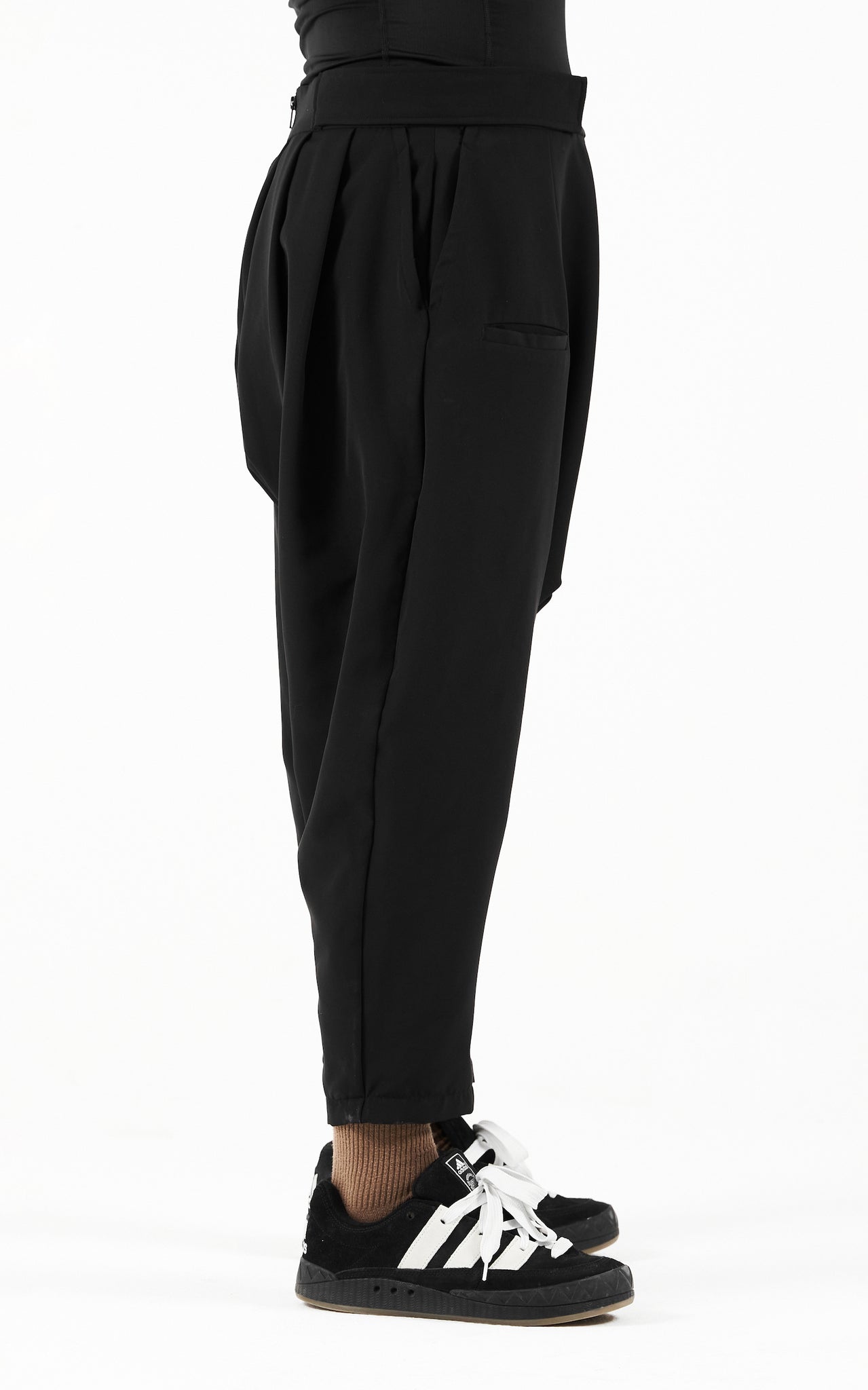 1. "CAPACIOUS" 4 Way Stretch Drop Crotch Crop Pants