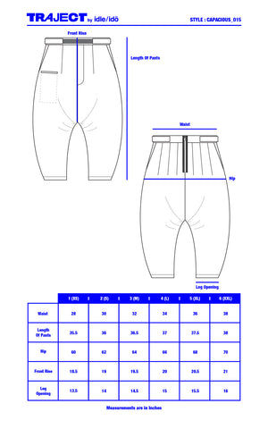 1. "CAPACIOUS" 4 Way Stretch Drop Crotch Crop Pants