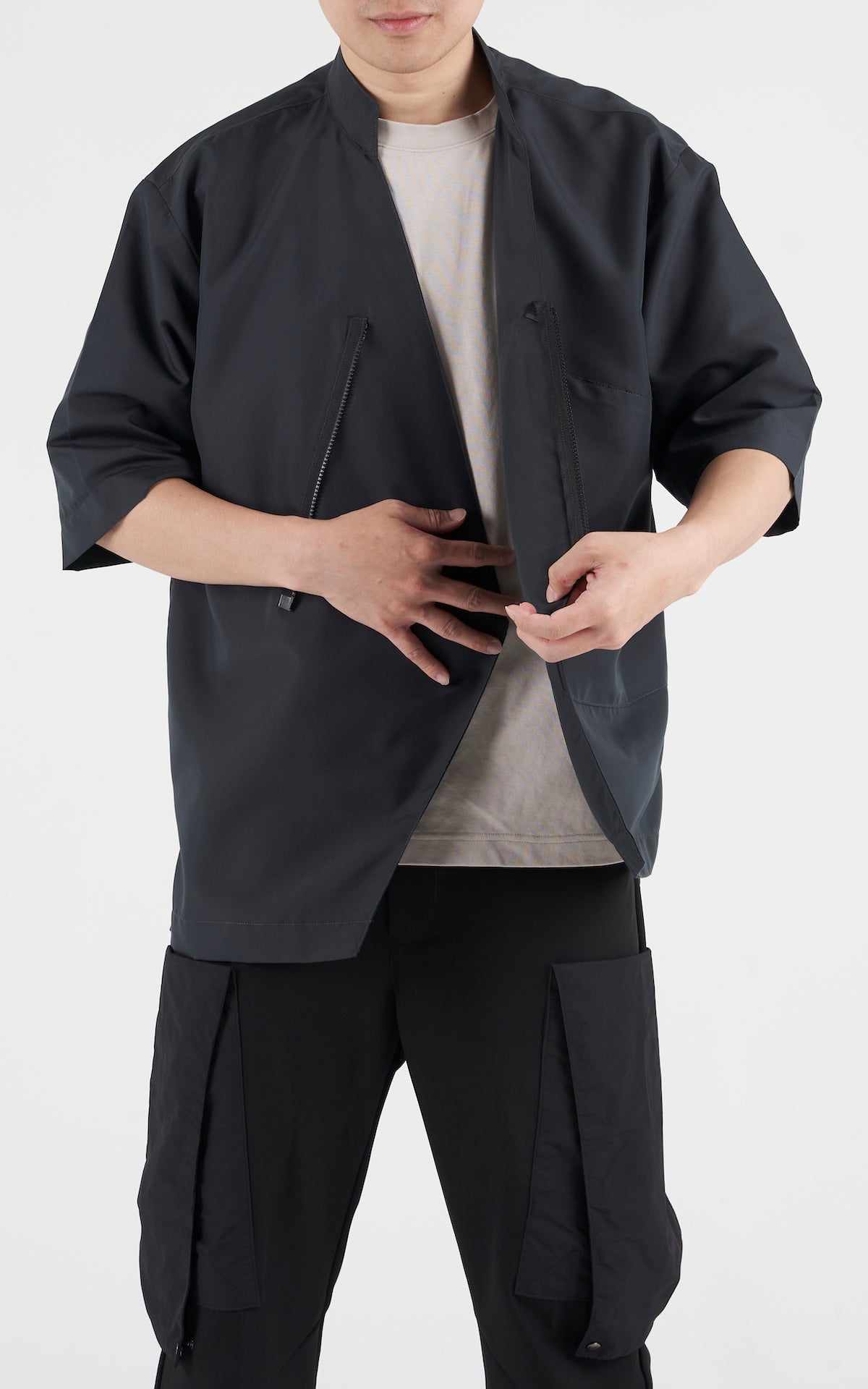 1. "ATREIDES" Grey Japanese Cotton Overshirt